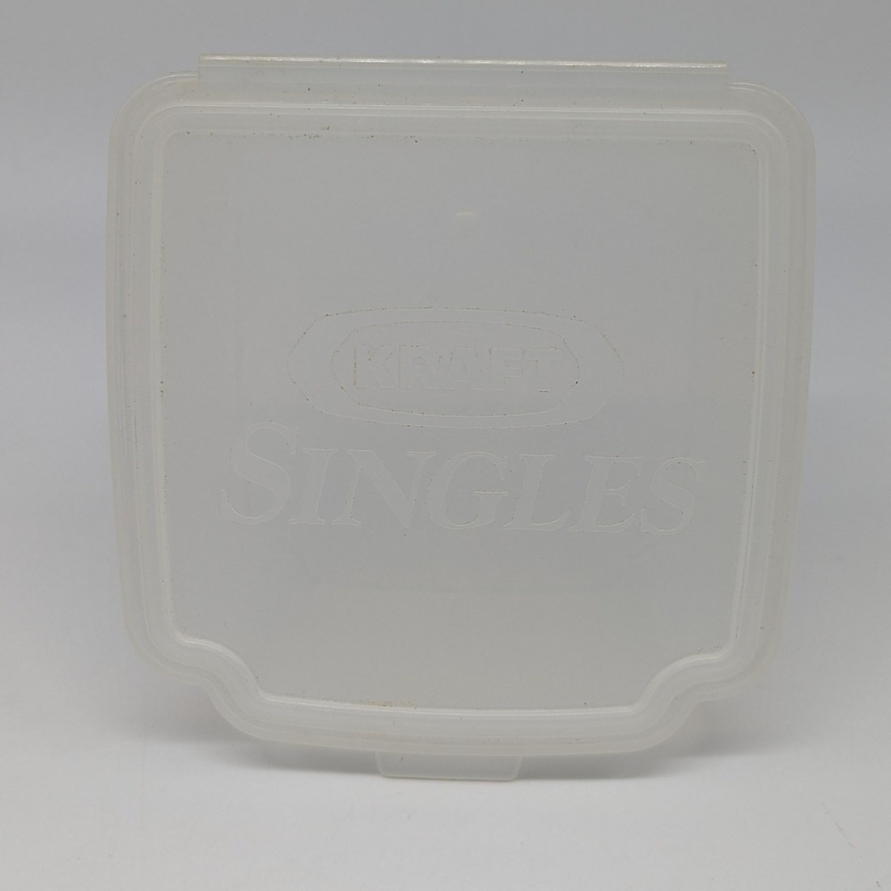 Kraft Singles Cheese Slice Storage Container Saver Clear Plastic Hinged Lid